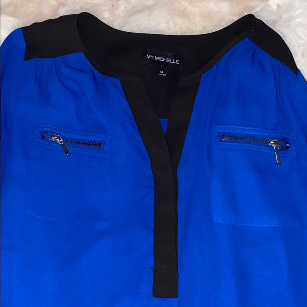 Blue long sleeve blouse